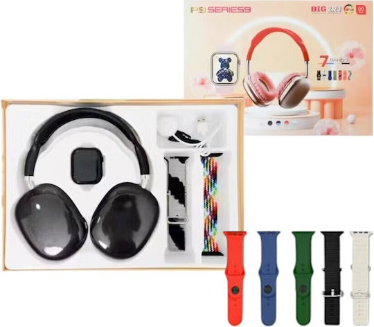 P9 Headphones & Series 9 Smartwatch With 7 Straps